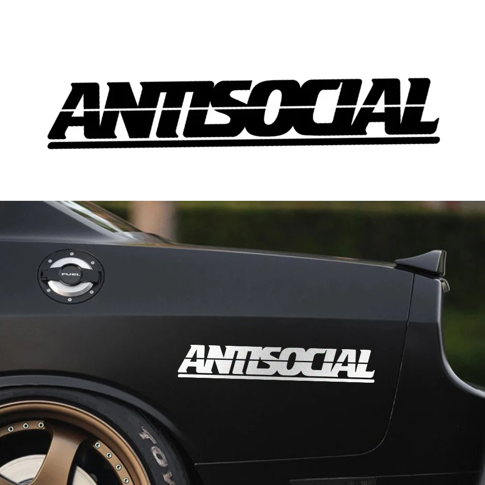 Car Sticker Antisocial Letter Car Body Windshield Creative Stylish Fun Window Moto Styling Decor Motorcycle Auto Accessories