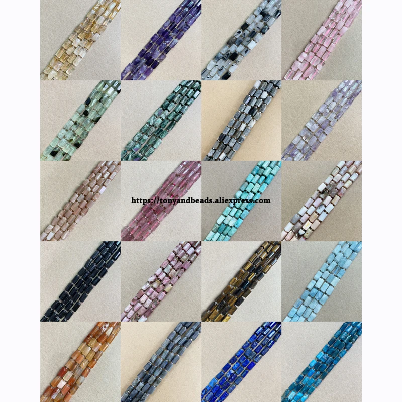 Natural Stone Beads 7" Natural Faceted Amethyst Tiger Eye Jade Etc. Cylinder Spacer 6.5X10mm For Jewelry Making DIY