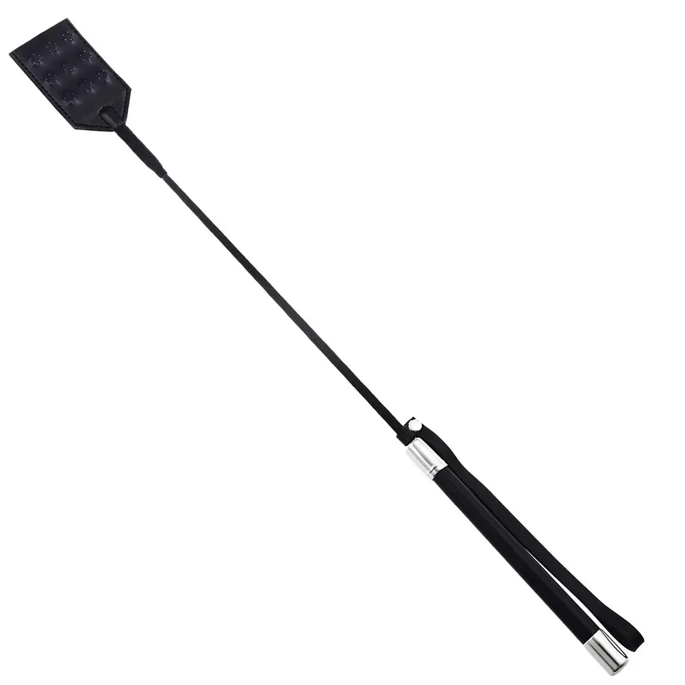 52CM Riding Crop PU Leather Whip with Concealed Nail Crops Equestrianism HorseWhip with Strap