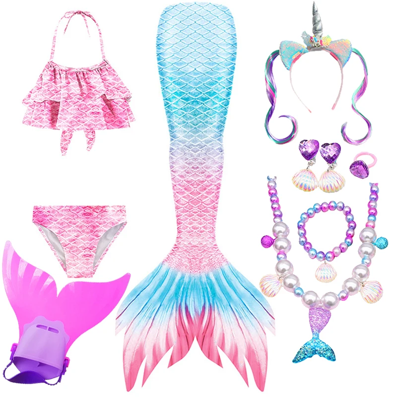

Mermaid Tails For Little Girls Swimsuit For Kids Mermaide Cosplay Costume Swimwear For Swimming Pool Beach Bikini Birthday Gifts