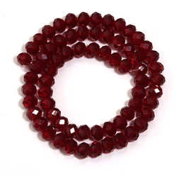 Set of Faceted Wine Red Abacus Crystal Glass Beads - 4mm apx 100pcs (Wine red)