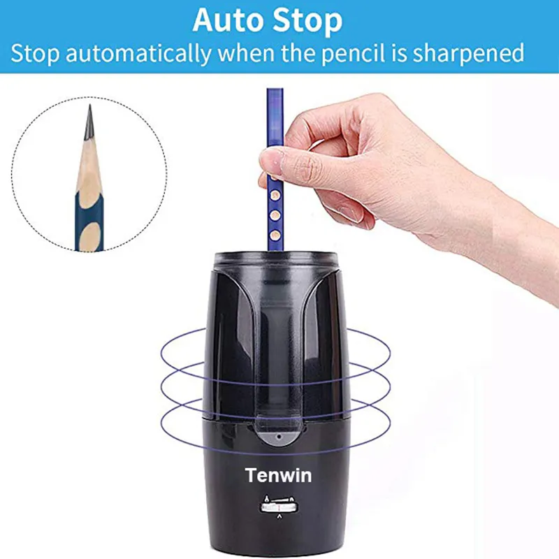 Tenwin Automatic Electric Pencil Sharpener For Colored Pencils Sharpen  Mechanical Office School Supplies Stationery Free Ship - AliExpress