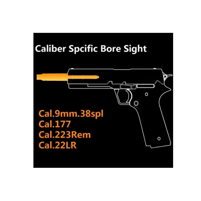 Laser Sight Red Dot Laser Sight Laser Bore Sight Red Green Laser Boresighter For .22LR/9mm/.38spl/.308/45ACP Cal,End Barrel Laser Bore Sight, Barrel Sight More Easy To Fit