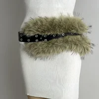 Sexy Rabbit Fur Belt D. I .A OOTD Fur Belt Wide Waist Belt for Trendy Girls Cross-Border Hot Sale Elegant Lady Waist Seal