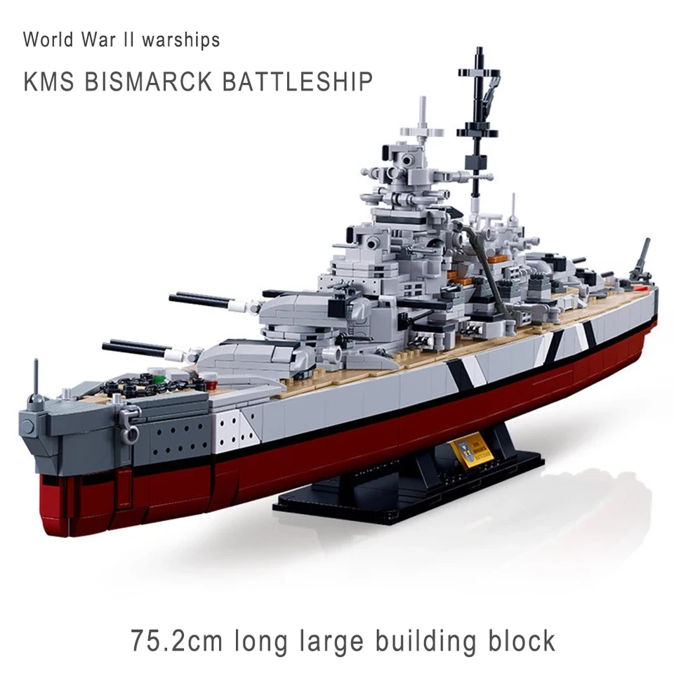 KOVOL ビスマルク戦艦ブロックセット 2in1 WW2 海軍軍艦モデル