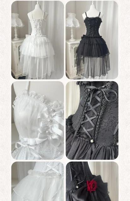 L’EST ROSE　ゴスロリ　ゴシック　y2k coquette 00s Coquette Crop Top - Pink Lace Patchwork Lolita Fairy