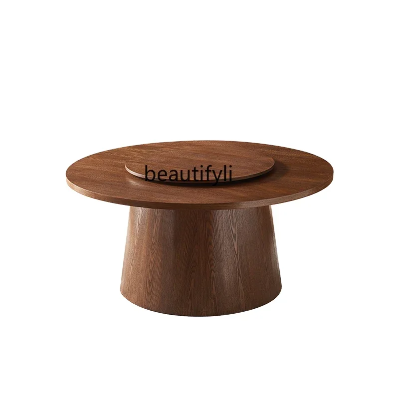 

Restaurant Hotel Solid Wood Dining Tables and Chairs Set B & B Villa with Turntable round Table Designer Dining Table
