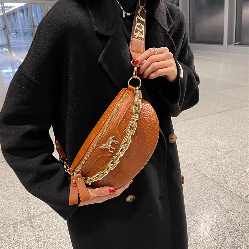 Thick Chain Women's Waist Bag Fanny Pack Fashion Shoulder