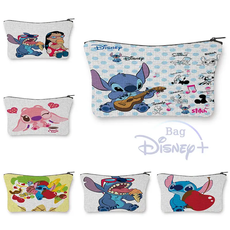 

Disney Lilo & Stitch Cosmetic Bag Printing Pattern Cute Child Organizer Bag Pouchs For Travel Bags Blue Women Mini Makeup Bag