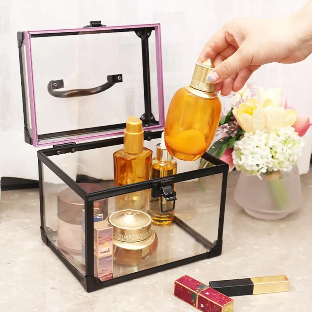 

Travel Makeup Organizer Capacity Makeup Case Portable Waterproof Cosmetic Organizer for Home Travel Wide Cosmetic Storage Box