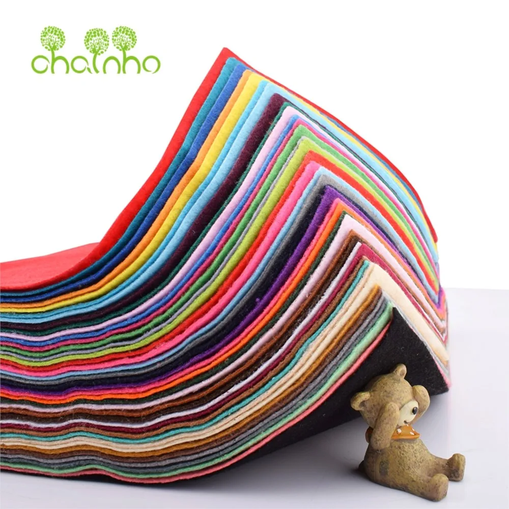 Chainho,Polyester Non Woven Soft Felt Fabric,1.5mm Thickness,DIY Sewing & Quilting Toys,Dolls,Crafts Material,40 Pieces,30x30cm