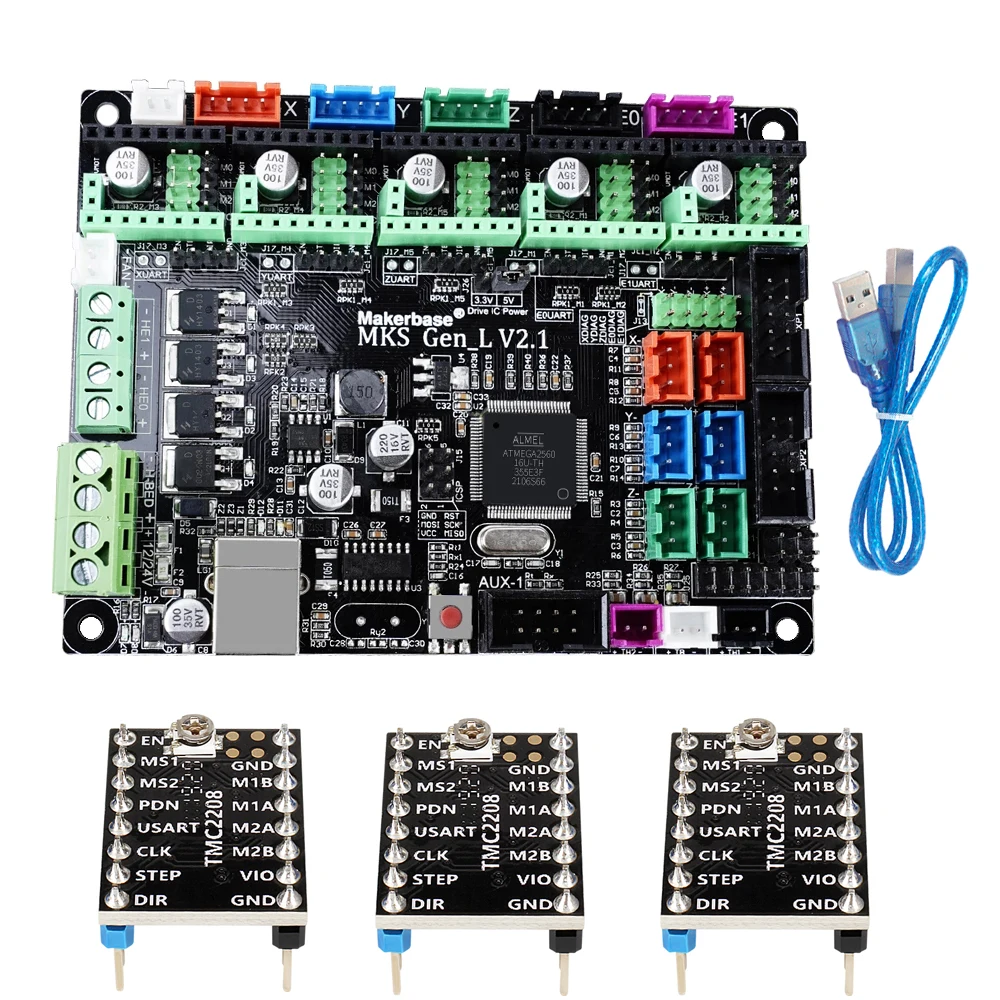 

RAMPS MKS Gen-L V 2.1 Control Board Support 3D Printer Parts TMC2209 TMC2208 Uart Mode Gen L For Sidewinder X1 Ramps1.4