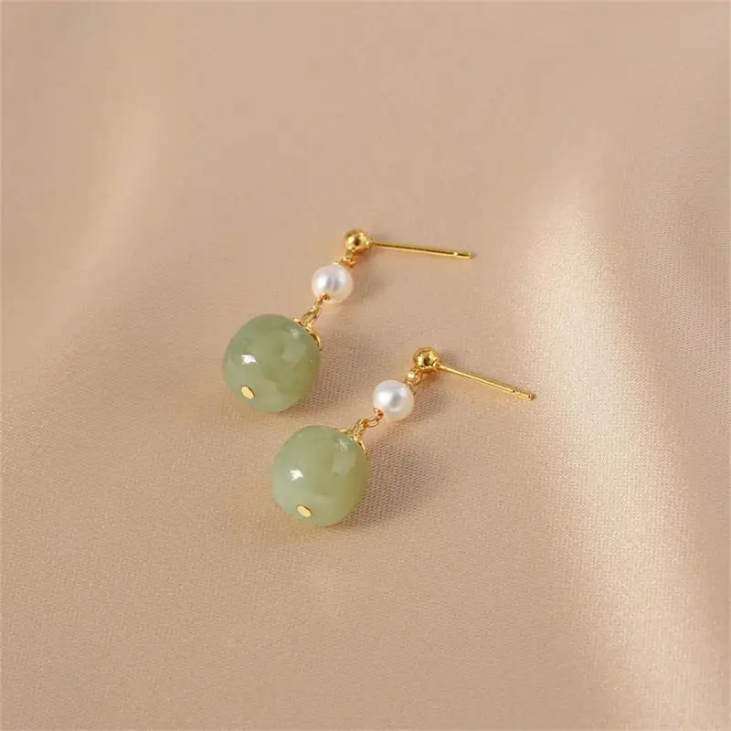 Geometric Stud Earrings Fashion Imitation Pearl Heart Dangle Earrings Women Vintage Drop Earrings Girl Jewelry Gift