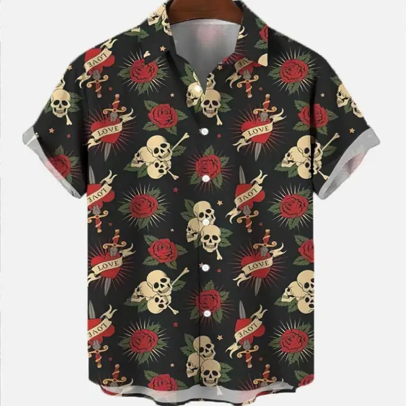 Camisas De Manga Corta Con Estampado Floral Para Hombre | Meses Sin Interés