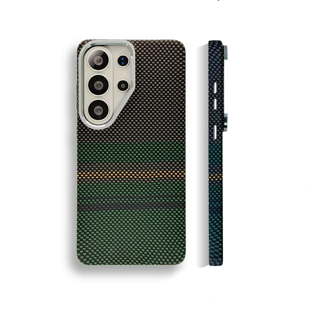 Carbon Fiber Pattern Magnetic Phone Case - Shockproof & Wireless Charging Compatible Cover