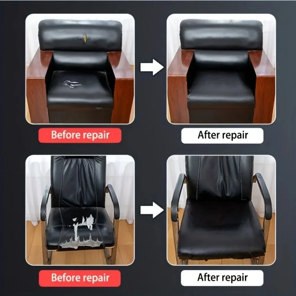 자체 접착 가죽 수리 패치 내마모성 Litchi Stria 가죽 침대 소파 좌석 의자 수정 검은 가죽 스티커 250X137CM