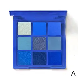 Vibrant Blue Tone Eyeshadow Palette - 9 - Color Matte, Glitter & Shimmer (A)