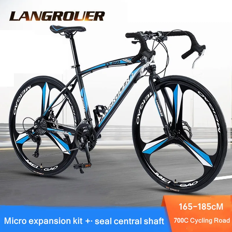 Curved Road Bicycle 700C Variable Speed StudentAdult Male And Female Shock Absorption Double Disc Brake Bicycle Racing Bike fixed gear bike