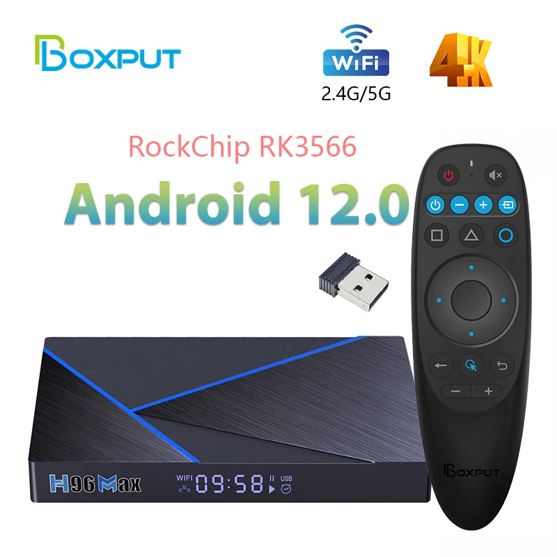 

H96 MAX V56 Smart TV Box Android 12 8GB 64GB RK3566 Support 8K USB3.0 Dual Wifi 1000M LAN Media Player H96MAX Set Top Box