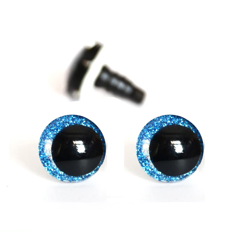 Set of 20 Colorful Round Cartoon Glitter Toy Safety Eyes with Washers