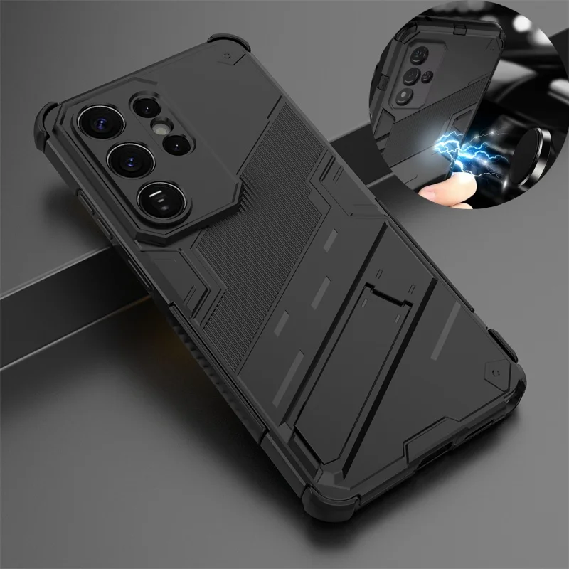 Galaxy S26 Ultra 5G Armor Shockproof Phone Case with Magnetic Holder Stand