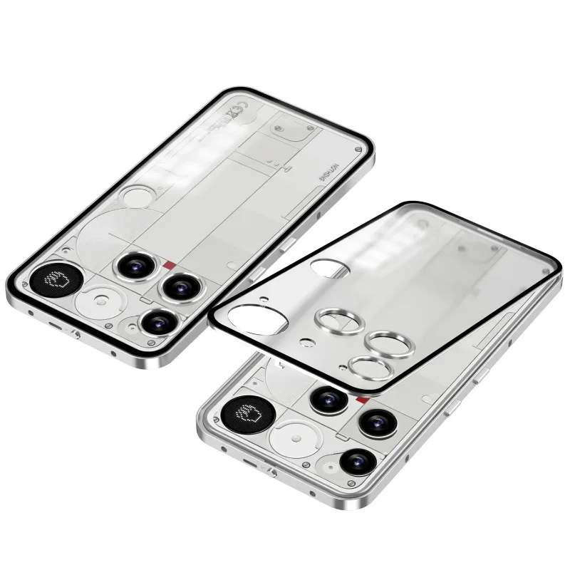 Alloy Metal Lens Protection Case with Transparent Tempered Glass - Shockproof Cover