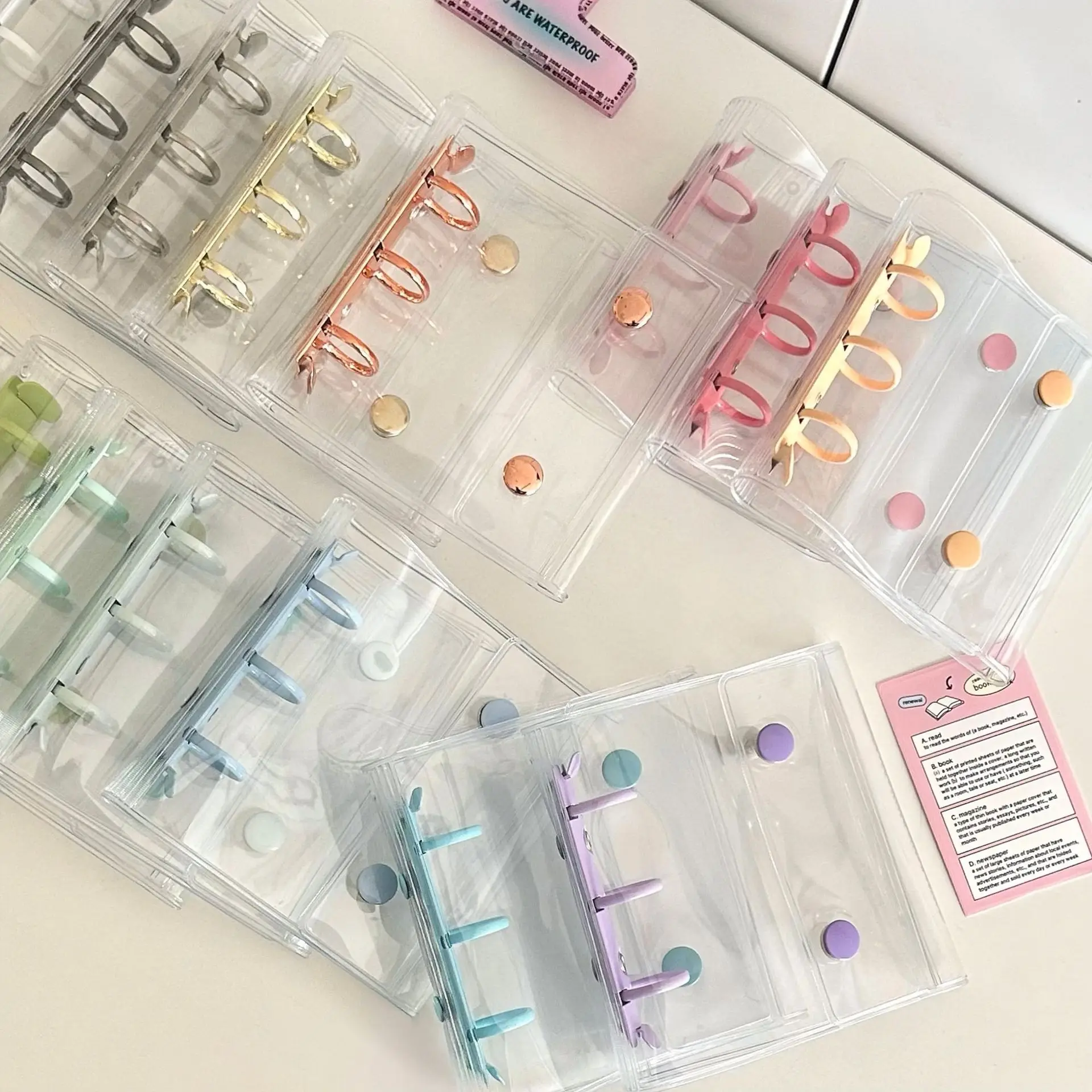 mini Transparent Pvc binder photo album kpop binder Photocard Holder girl cute idol card collect book binding machine stationery 5
