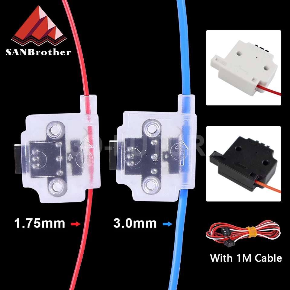 3D Printer Filament Break Detection Module With 1M Cable Run-out Sensor Material Runout Detector For 3D Printer Parts lcd module dr car a 2600 car decoder detector with lcd screen machines industrial medical equipment display screen