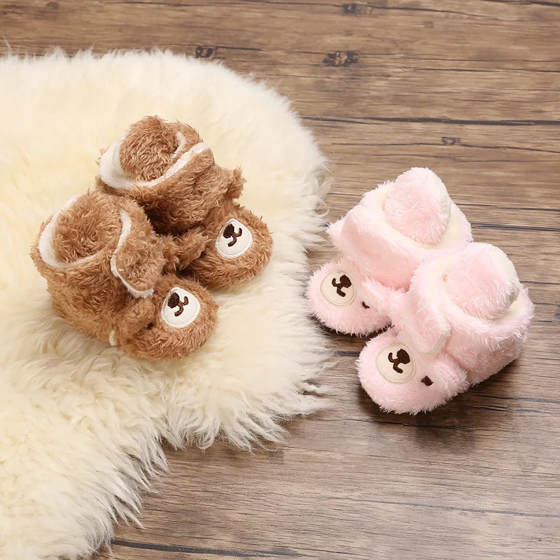 Newborn Baby Shoes Cartoon Boots Boy Girl Shoes Toddler First Walkers Booties Cotton Comfort Soft Anti-slip Warm Infant Crib Sho