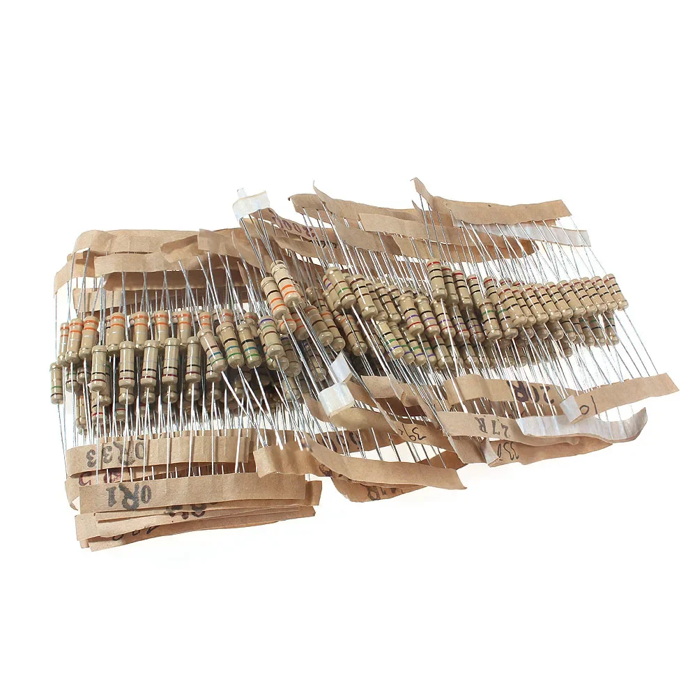 

Комплект углеродных пленочных резисторов 1 Вт, 300 R ~ 750R, 30 значений, комплект сопротивления, электронные компоненты «сделай сам» 5%, сопротивление цветного кольца, шт./партия