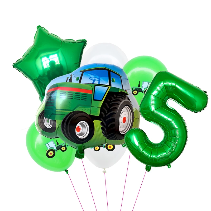 Construction Vehicle Birthday Party Balloon Set - 7 Pieces