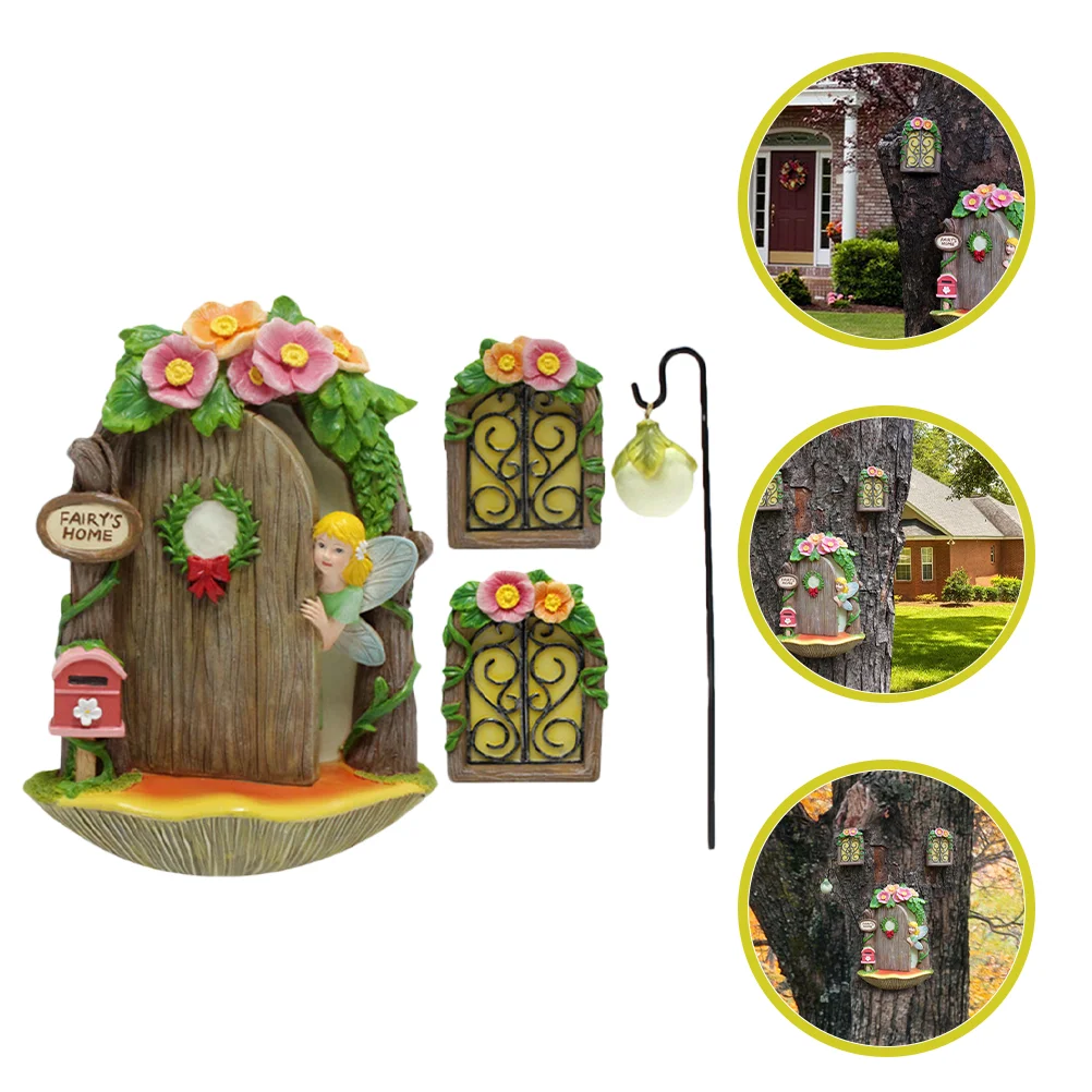 

Miniature Elf Door Birthday Decoration for Girl House Ornament Resin Desk Fairy Classroom Bathroom Decorations