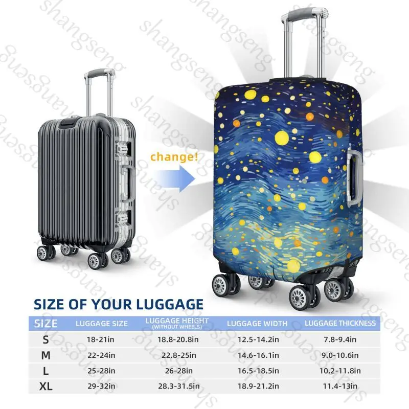 Starry Sky van gogh Thicken Luggage Cover Elasticity Trolley dust cover Suitcase Protection Suitcase Case Accessories
