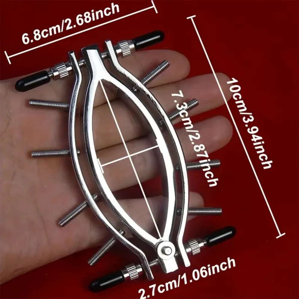 Metal Female Labia Clip Clitoris G-spot Tease Endoscopic Peeping Vagina Erotica Pussy Hoof Clip 8 Screws Dilatador De Vagina Cha