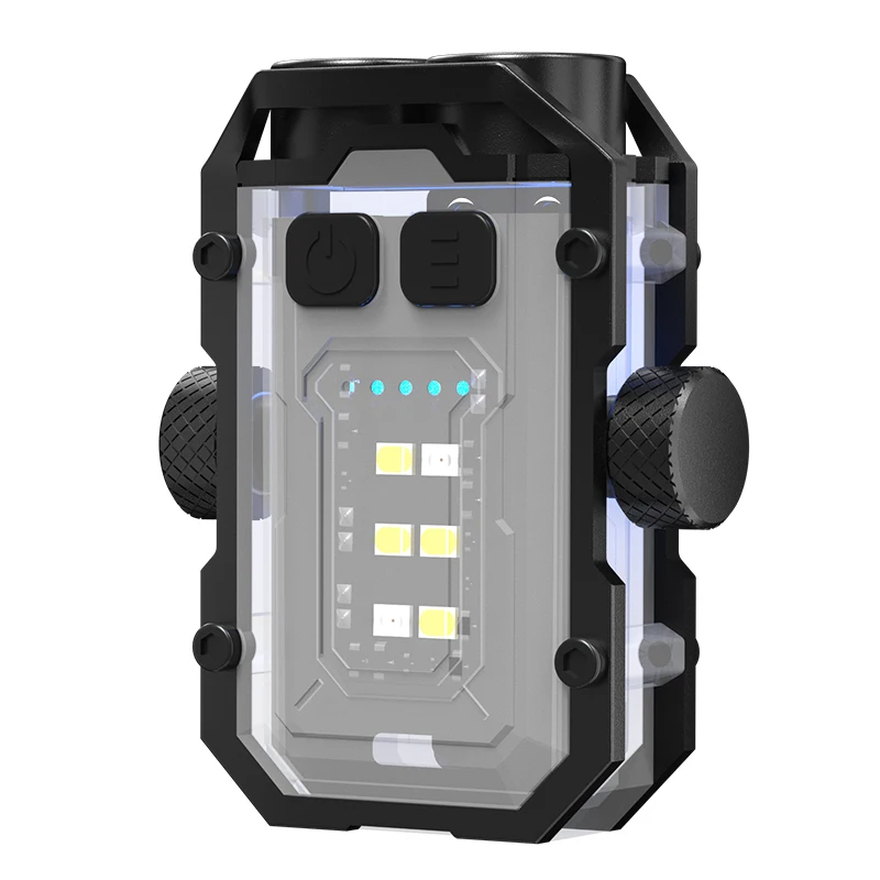 MODOAO Portachiavi a LED, piccola torcia, confezione da 5 mini portachiavi a luce rossa, portachiavi multifunzione, luce di emergenza, portachiavi portatile per campeggio, escursionismo, viaggi