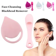 

Soft 2pcs/set Facial Exfoliation Women 4 Colors Silicone Facial Cleansing Brush + Blackhead Remover Brush