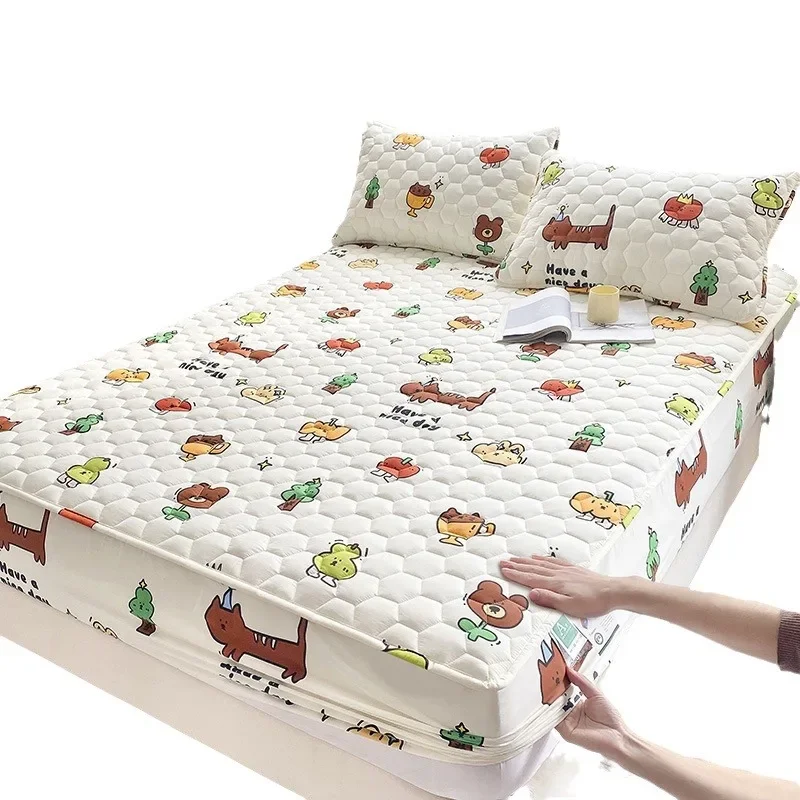New Class a All Cotton Quilted Fitted Sheet Waterproof to Prevent Leakage of Urine Mattress Cover