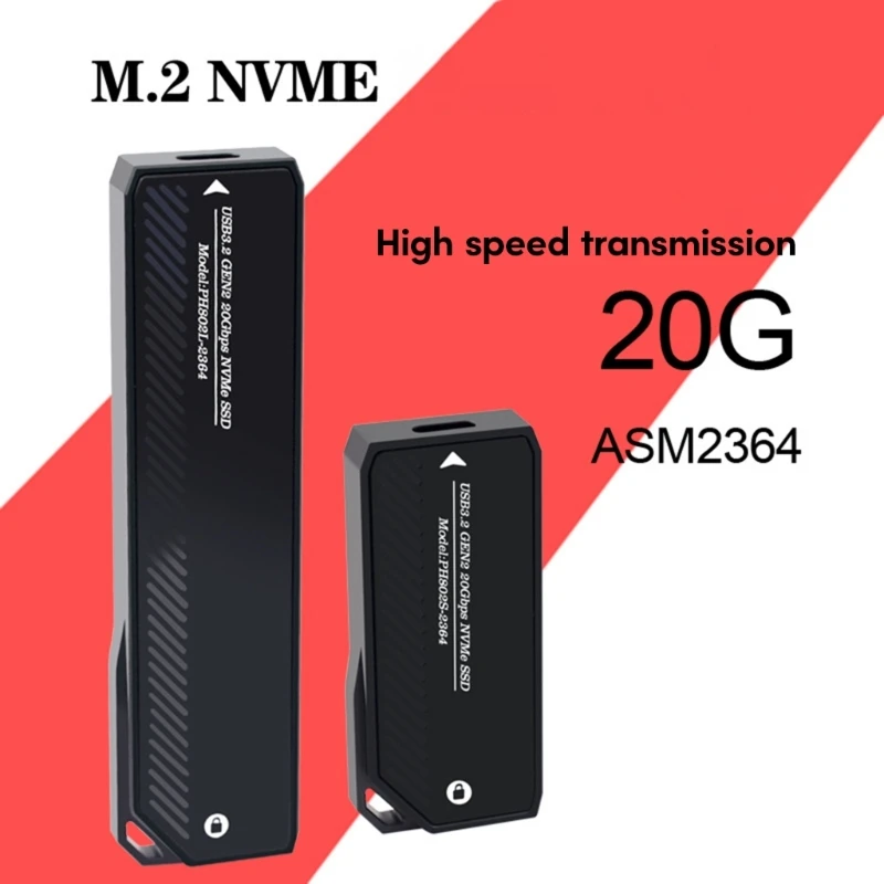 ޴ ˷̴ M.2 NVMe SSD Ŭ,  USB C, USB 3.2, Gen2x2, 20Gbps , 2230, 2242, 2260/2280 SSD, 4TB