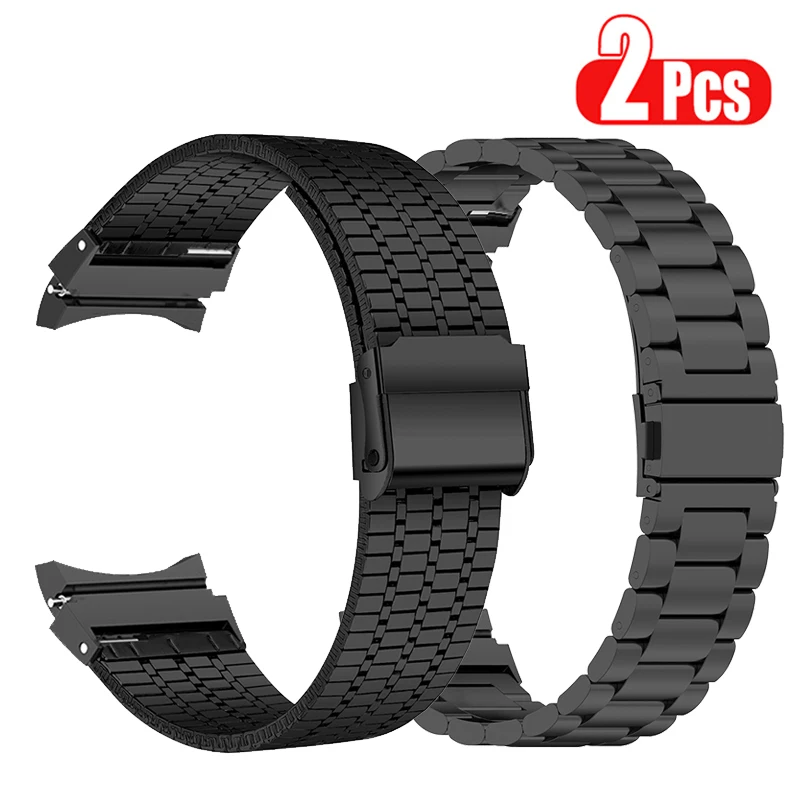 

Ремешок для Samsung Galaxy Watch 4 5 6 40 мм 44 мм, металлический браслет для Galaxy Watch 4 6 Classic 46 мм 42 мм 43 мм 47 мм, без зазора, изогнутый переходник