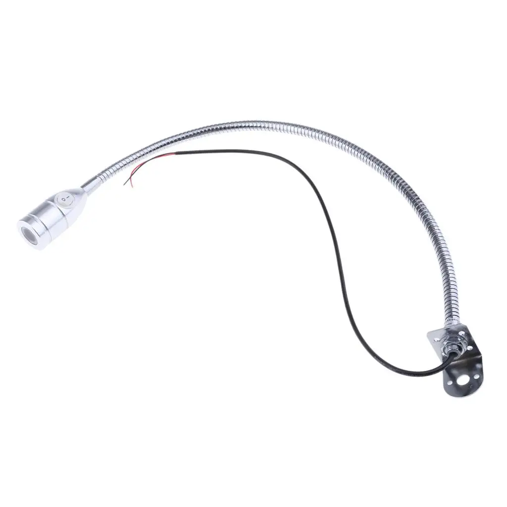 Boats RV Reading Lamp LED Bed Lights Wall-Mounted Beside Lamps Wired Sconce Lamp 12V / 3W / 6000K Gooseneck Length 50cm Boat Reading Lamp