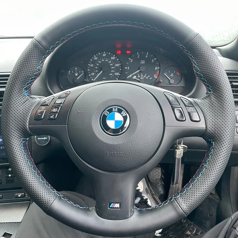 Für BMW 330i 540i 525i 530i 330Ci BMW E46 M3 E39 Geflecht Auto Lenkrad Abdeckung Mikrofaser Leder Auto Zubehör