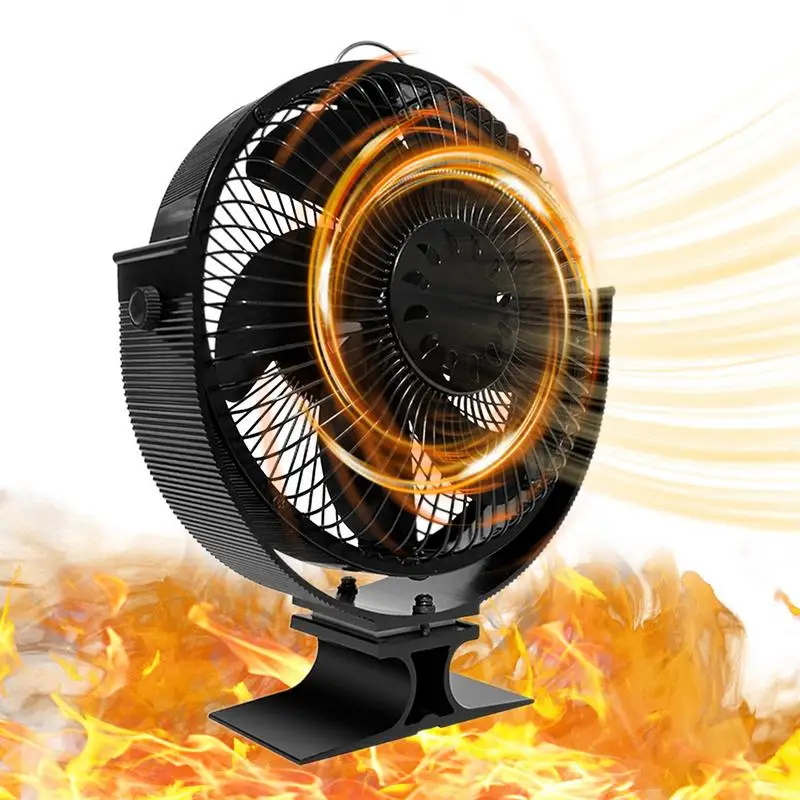 

Thermal Fireplace Fan Non-Electric Manual Fireplace Fan Stove Fan With Protective Cover For Log Burner Wood Burning Stoves