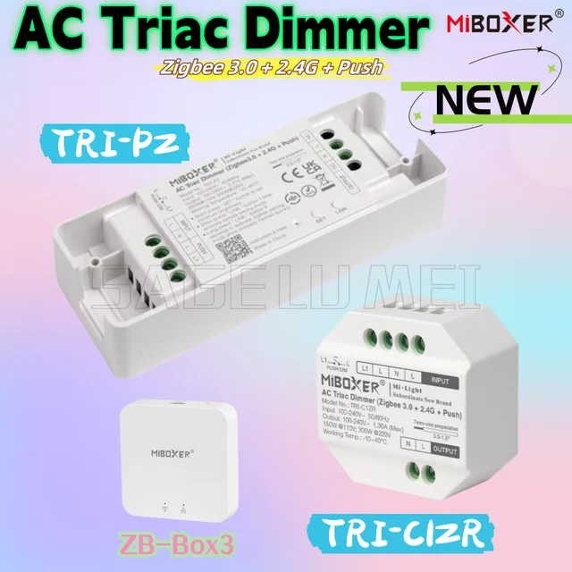 Miboxer สมาร์ท TRI-PZ/TRI-C1ZR 500W AC Triac Dimmers Universal 110-220V 3-in-1 (RF/WiFi/เสียง) Zigbee GATEWAY ZB-Box3 ใหม่ 1