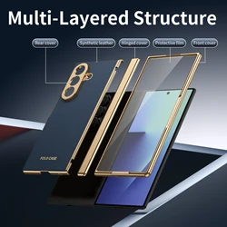 Premium Solid Color Phone Case with Screen Protector and Hinge Guard for Enhanced Durability and Comfort (Blue)