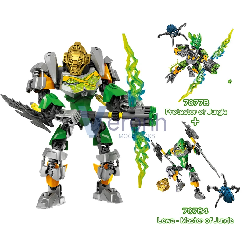 Bionicle Warriors Baustein Lewa Jungle Protector Gali Wasser Uniter Master Anime Action Schädel Figuren Sammlung Ziegel Spielzeug – Detail 1