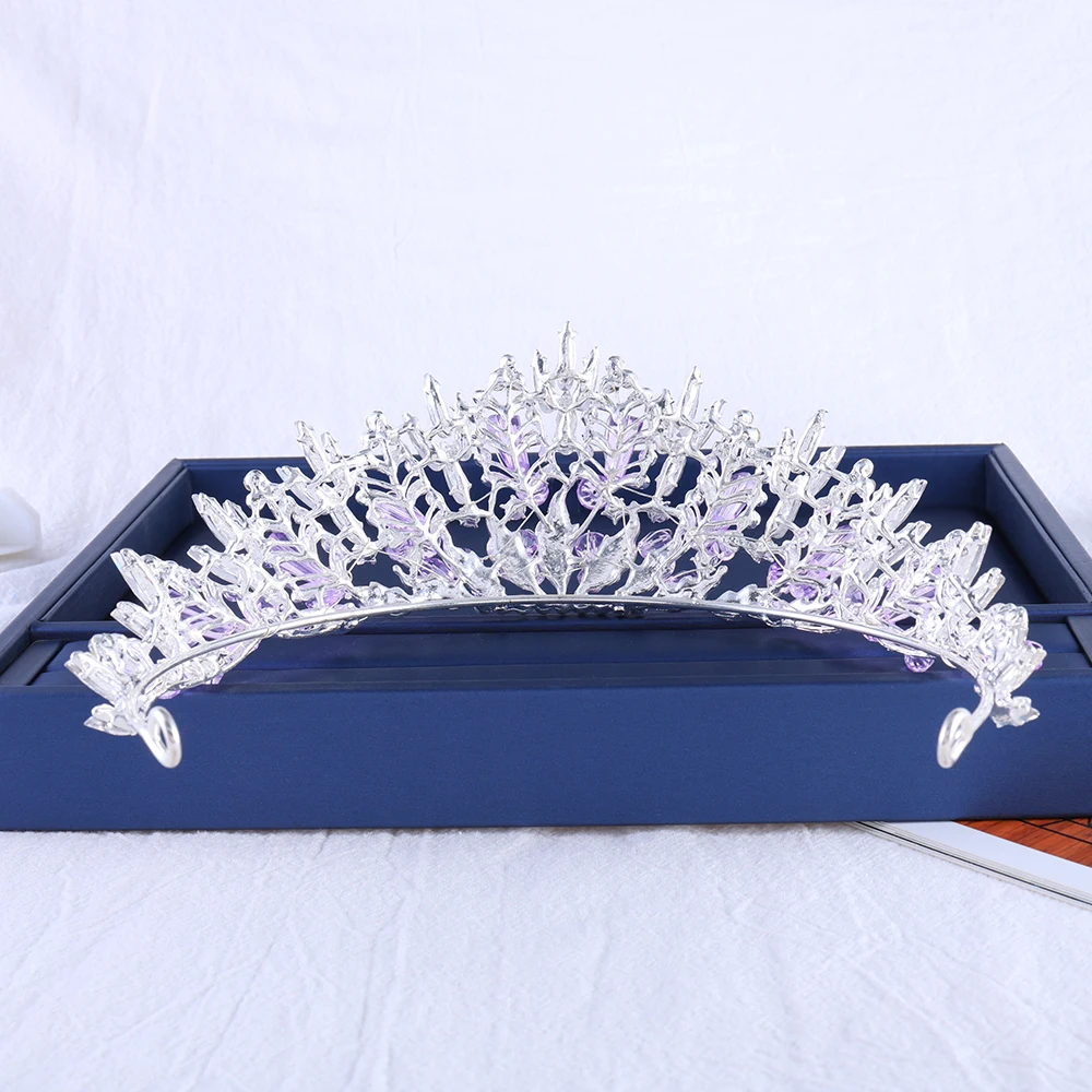 Upscale Crystal Gem Crown ornaments Stylish Noble Banquet Wedding Women's hair accessories