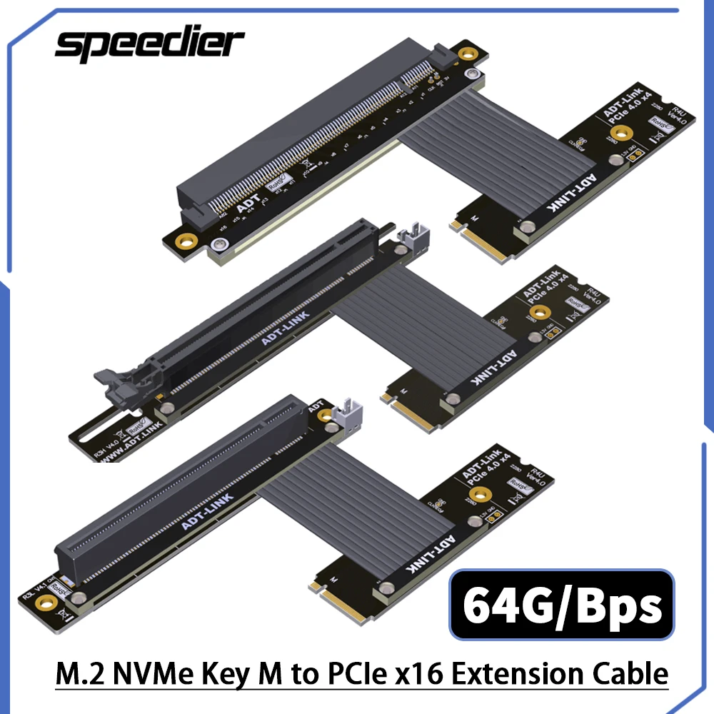 

Переходник M.2 для NVMe SSD на PCIe 4,0x16, переходная карта, Поворот 90, угловой переходник для видеокарты, переходник M2 NGFF M Key для PCI E 4,0 x4
