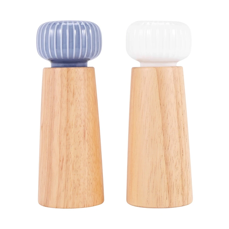 

Salt And Pepper Mill, Wood Pepper Shakers With Strong Adjustable Ceramic Grinder With Ceramic Rotor
