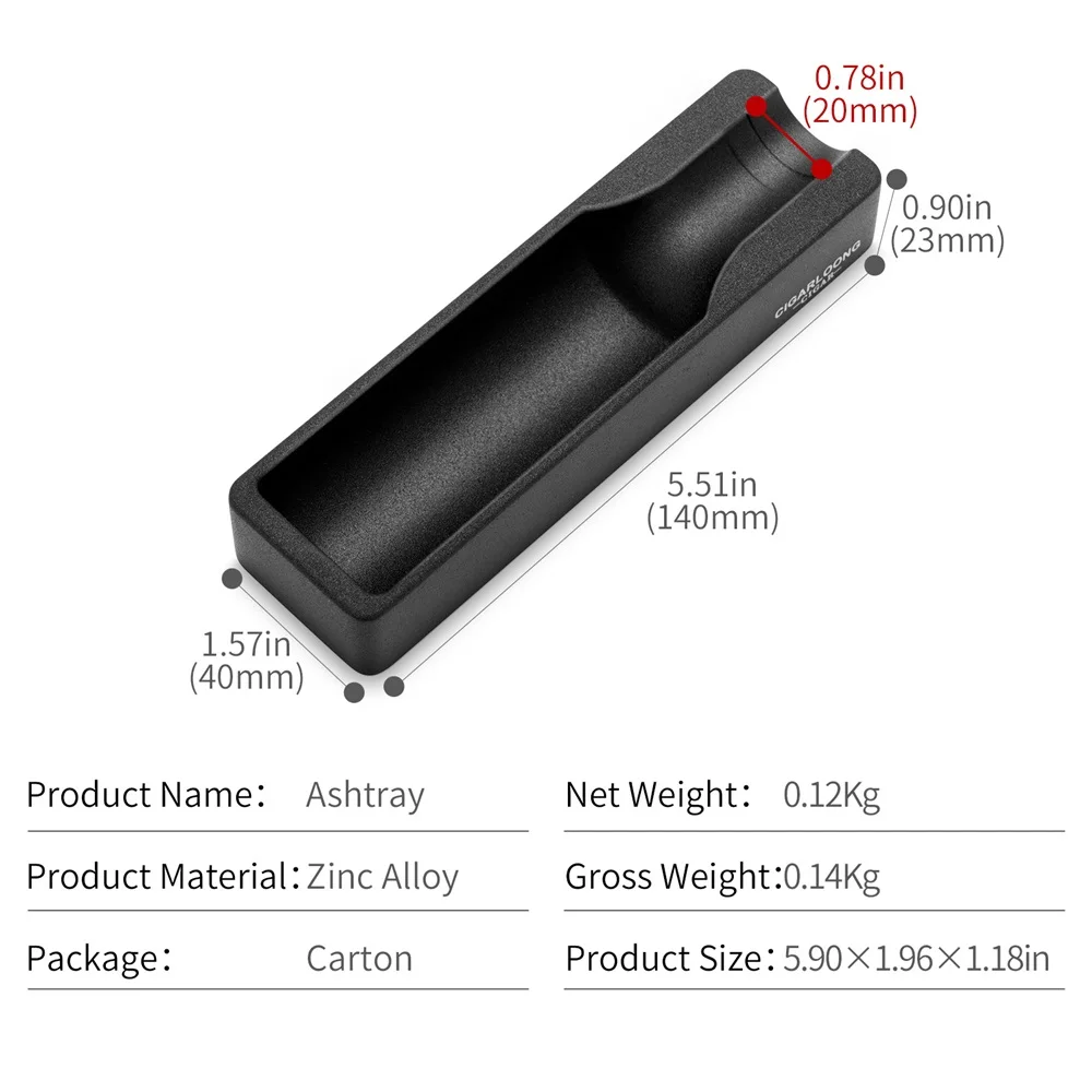 CIGARLOOONG Lightweight Travel Portable Cigar Ashtray Zinc Alloy Material Cigar Holder Tray Cigar Extinguisher Cigar Accessories 6