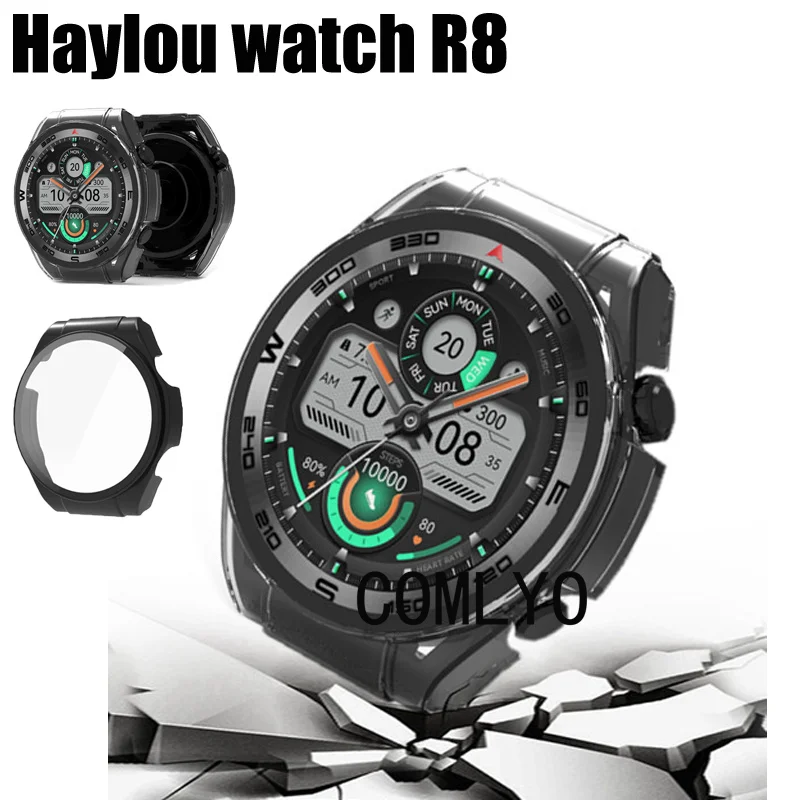 Per Haylou Watch R8 Case + Proteggi Schermo In Vetro Temperato Smartwatch Full Cover Custodia Protettiva Per Paraurti Farme